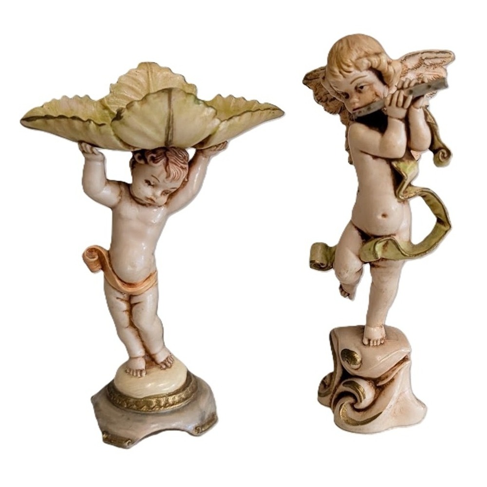 Vintage Fontanini Cherubs Depose Italy, Molded Plastic, Great for Christmas